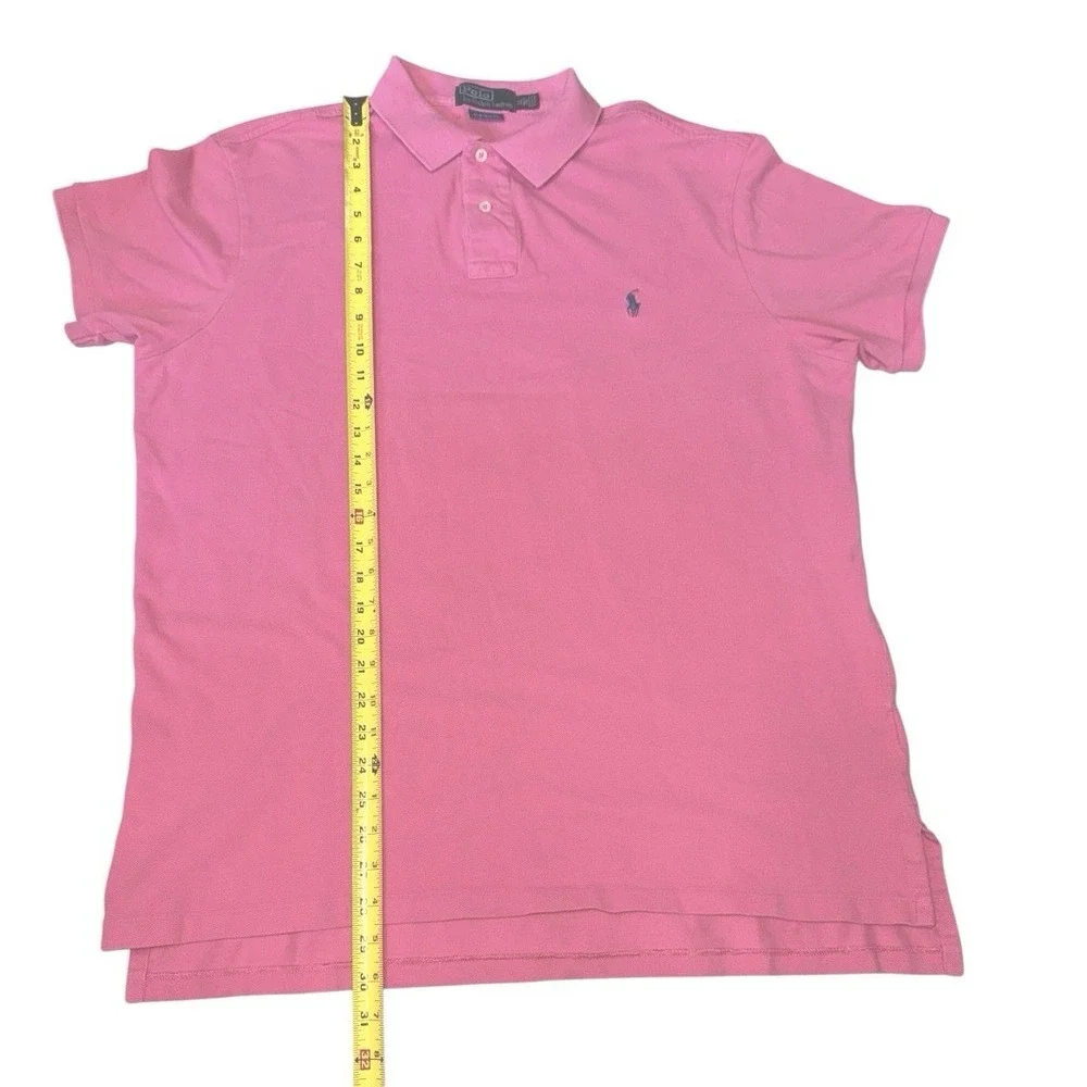 Polo Ralph Lauren Custom Fit Men's XL Pink Short Sleeve Polo Shirt